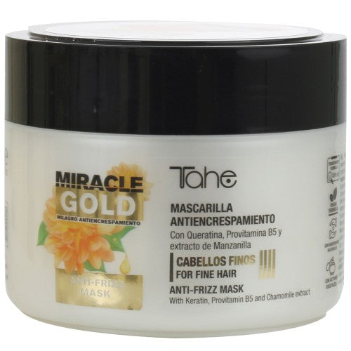 Tahe Miracle Gold Antifrizz Mascarilla Cabellos finos 300 ml.